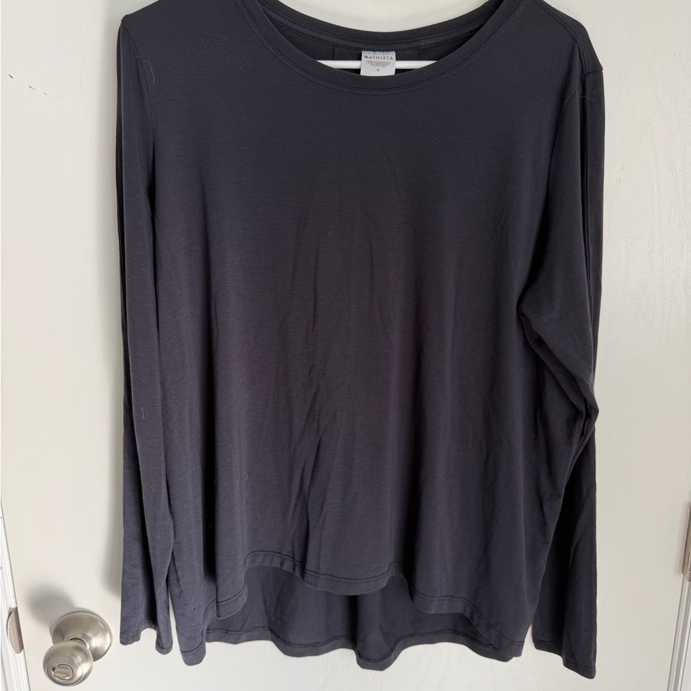 Athleta Charcoal Long Sleeve Tee